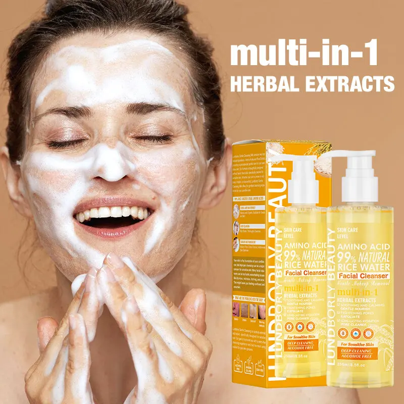 Amino Acid Rice Facial Cleanser Natural Herbal Formula Multi Action Deep Cleansing Gentle Alcohol Free For Sensitive Skin
Amino Acid Rice Facial Cleanser Natural Herbal Formula Multi Action Deep Cleansing Gentle Alcohol Free For Sensitive Skin