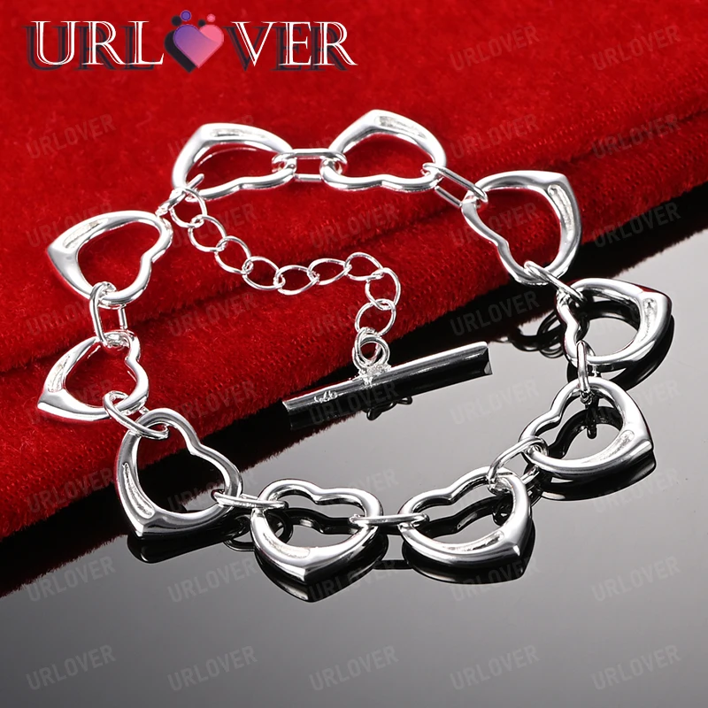 Lovers Romantic Heart Hand Chain 925 Sterling Silver Bracelets For Women Fashion Party Wedding Accessories Birthday Gift Jewelry
Lovers Romantic Heart Hand Chain 925 Sterling Silver Bracelets For Women Fashion Party Wedding Accessories Birthday Gift Jewelry