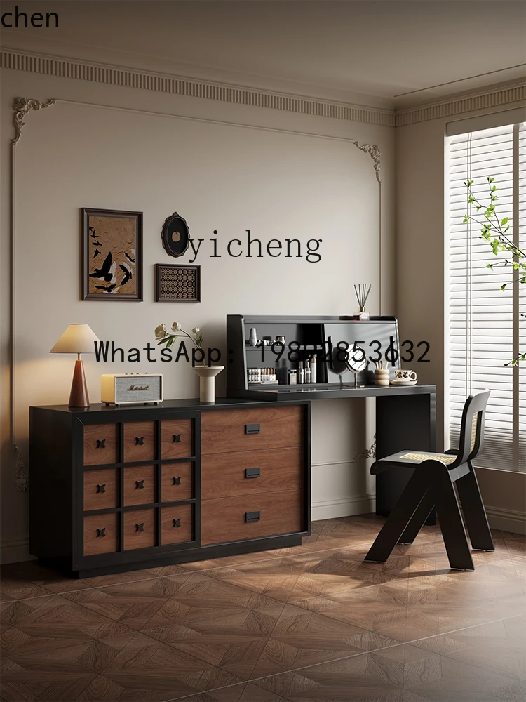 BB Dressing Table and Chest of Drawers Integrated Bedroom Walnut Wood Grain Makeup Table Bedside Makeup Cabinet
BB Dressing Table and Chest of Drawers Integrated Bedroom Walnut Wood Grain Makeup Table Bedside Makeup Cabinet