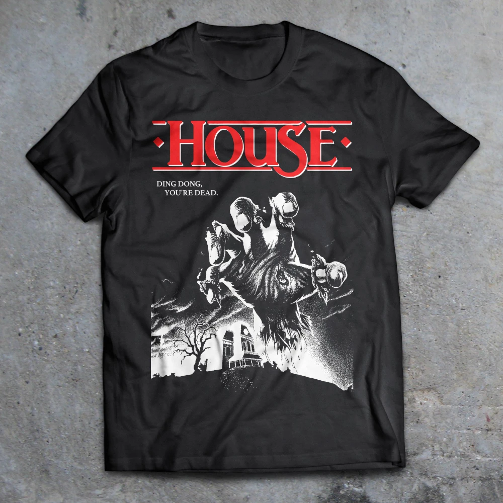 1985 horror movie "Haunted House" themed T-shirt, 80s horror movie T-shirt, unisex pure cotton streetwear T-shirt.
1985 horror movie "Haunted House" themed T-shirt, 80s horror movie T-shirt, unisex pure cotton streetwear T-shirt.