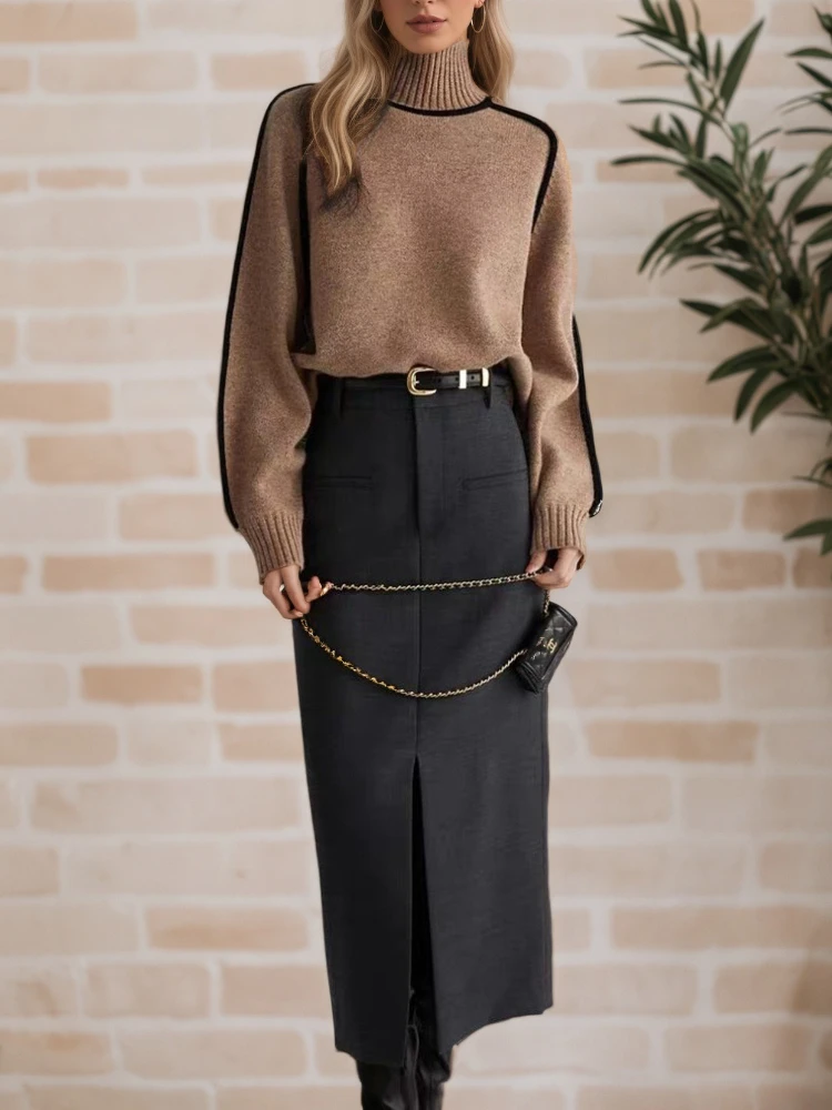 New Autumn Winter Women Turtleneck Sweaters Casual Striped Long Sleeved Knitted Pullovers Regular Jumpers Streetwear Pullovers
New Autumn Winter Women Turtleneck Sweaters Casual Striped Long Sleeved Knitted Pullovers Regular Jumpers Streetwear Pullovers