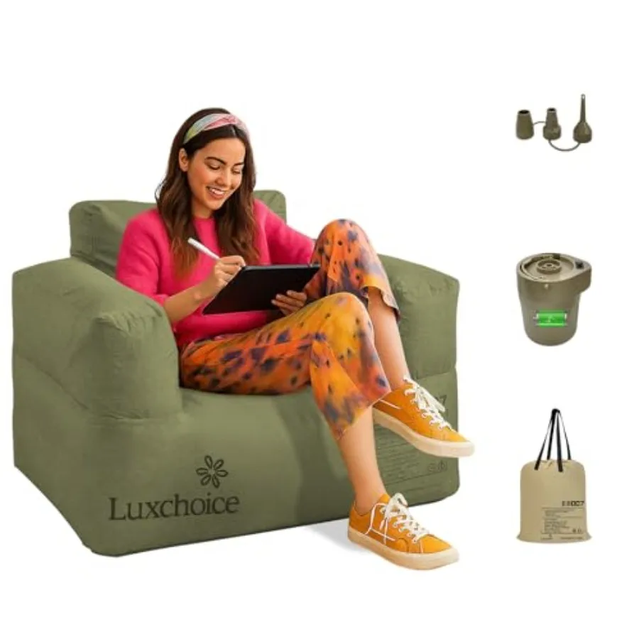 Inflatable Couch for Outdoor Camping Beach Home Festivals Backyard Party Durable Waterproof Fabric, Gray, Cordless Rechargeable
Inflatable Couch for Outdoor Camping Beach Home Festivals Backyard Party Durable Waterproof Fabric, Gray, Cordless Rechargeable
