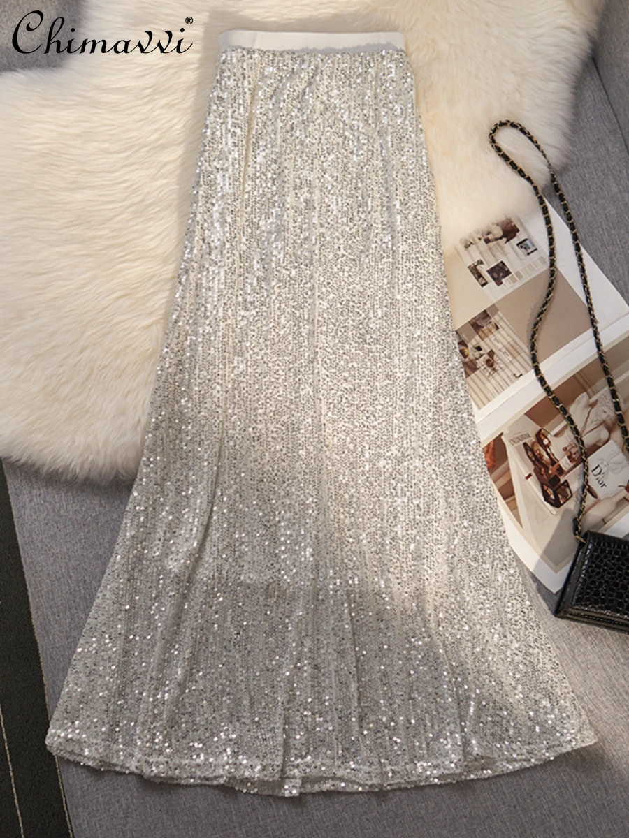 Sequined Shiny A- Line Skirt 2023 Spring and Summer New Fashion Design Fishtail Skirt Temperament Slimming Mid-Length Hip Skirts
Sequined Shiny A- Line Skirt 2023 Spring and Summer New Fashion Design Fishtail Skirt Temperament Slimming Mid-Length Hip Skirts