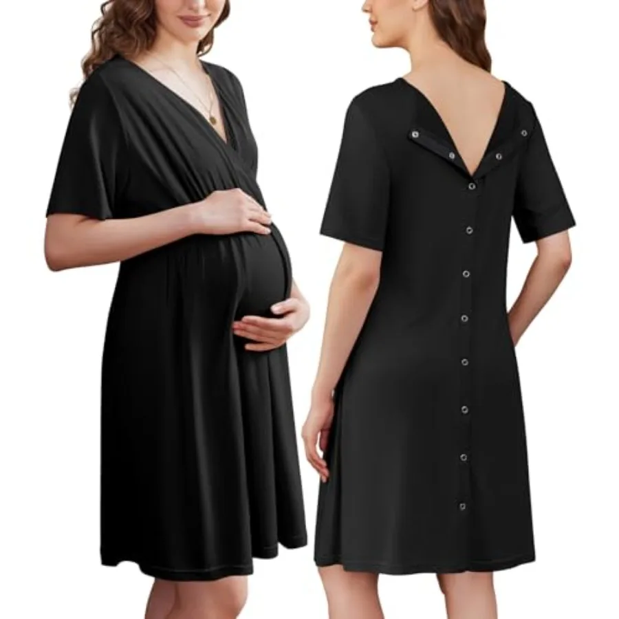 Ekouaer Labor and Delivery Gown for Hospital Short Sleeve Maternity Nursing Dress Nightgown with Button S-XXL
Ekouaer Labor and Delivery Gown for Hospital Short Sleeve Maternity Nursing Dress Nightgown with Button S-XXL
