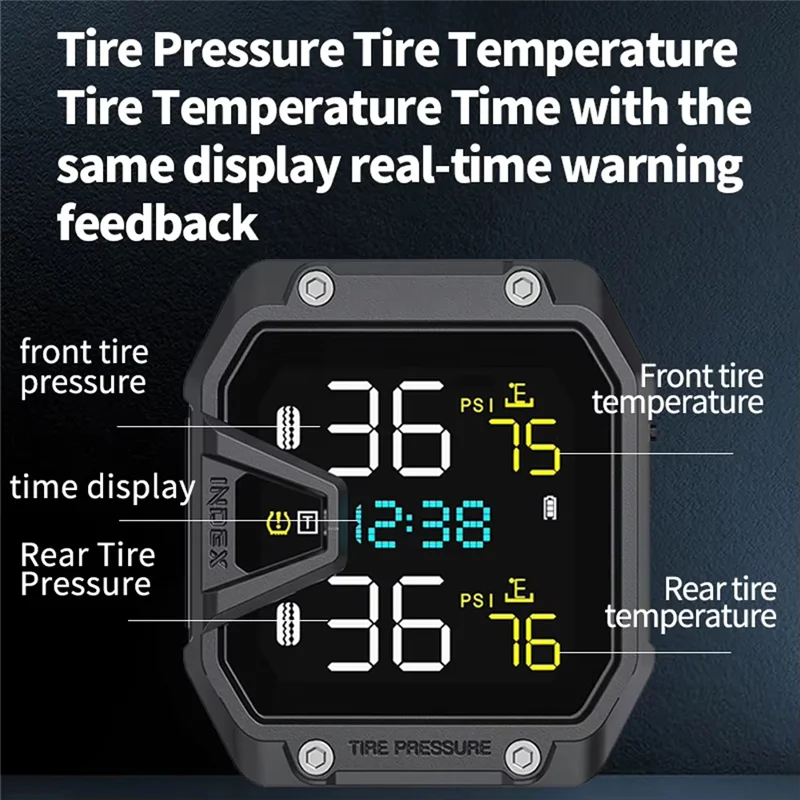 A80X-Motorcycle TPMS With 2 Sensors IP65 Waterproof Wireless Tire Pressure Monitoring System
A80X-Motorcycle TPMS With 2 Sensors IP65 Waterproof Wireless Tire Pressure Monitoring System