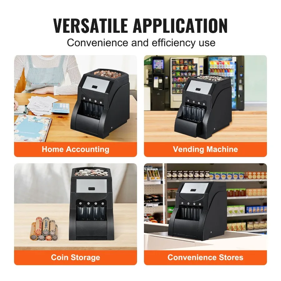 USD Coin Sorter, Coin Sorter Machine for USD Coin 1/5/10/25 cents, Sorts up to 230 Coins/min, Coin Sorter and Wrapper Machine H
USD Coin Sorter, Coin Sorter Machine for USD Coin 1/5/10/25 cents, Sorts up to 230 Coins/min, Coin Sorter and Wrapper Machine H