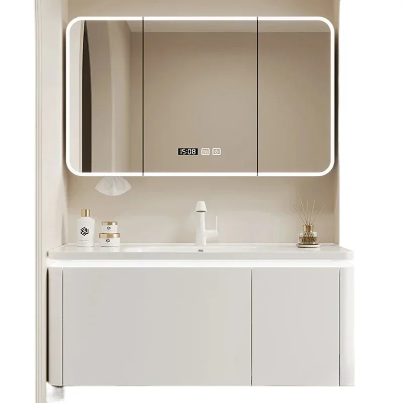 Nordic Cream Style Luxury Bathroom Cabinet Vanity Combo Vanity with Sink Smart Mirror Cabinet Simple Furniture Arredo Bagno FYBC
Nordic Cream Style Luxury Bathroom Cabinet Vanity Combo Vanity with Sink Smart Mirror Cabinet Simple Furniture Arredo Bagno FYBC