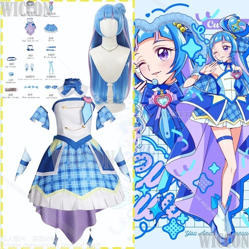 Aokaze Nana Pretty Anime Cure You And Idol Precure Cosplay Kawaii Girl Blue Plaid Bow Cake Skirt Lolita Dress Halloween Carnival
Aokaze Nana Pretty Anime Cure You And Idol Precure Cosplay Kawaii Girl Blue Plaid Bow Cake Skirt Lolita Dress Halloween Carnival
