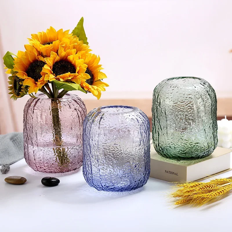 # Creative Cold Pattern Colored Glass Vase European Living Room Decorative Vase Ornament Hydroponics #
# Creative Cold Pattern Colored Glass Vase European Living Room Decorative Vase Ornament Hydroponics #