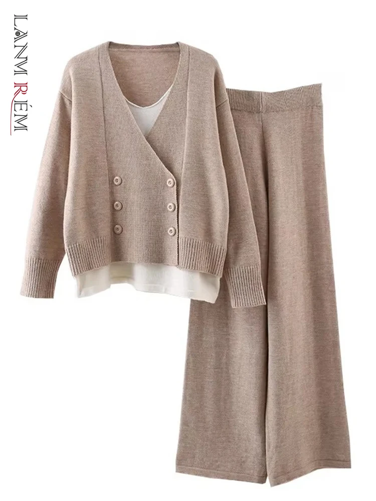 LANMREM Fashion Knitted 2 Pieces Set Women Color Block Full Sleeve Sweater + Wide Leg Trousers Casual Female Sets 17G7605
LANMREM Fashion Knitted 2 Pieces Set Women Color Block Full Sleeve Sweater + Wide Leg Trousers Casual Female Sets 17G7605