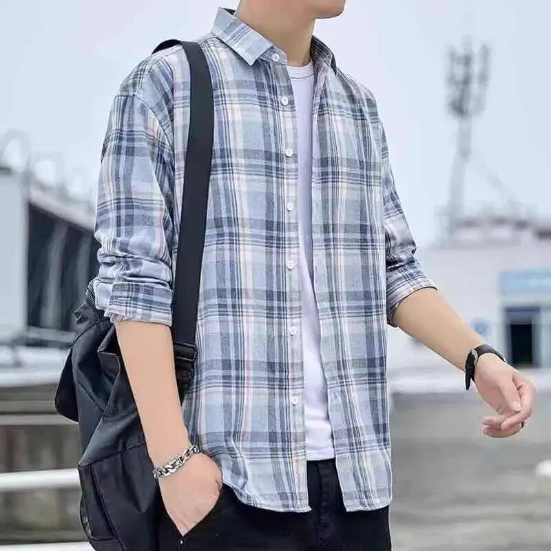 Men's Plaid Shirt Summer 2026 Loose Fit Casual Long Sleeve Sun Protection Outerwear Korean Trend Youth Popular Polyester
Men's Plaid Shirt Summer 2026 Loose Fit Casual Long Sleeve Sun Protection Outerwear Korean Trend Youth Popular Polyester