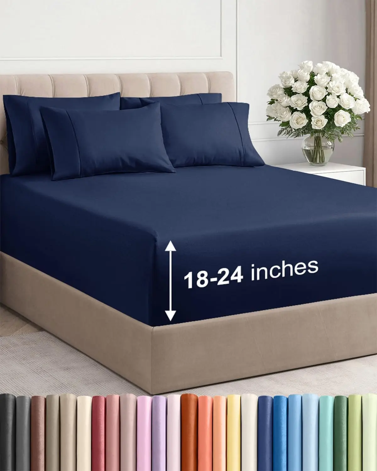 Комплект постельного белья King Size с глубокими карманами - 6 предметов, дышащее, охлаждающее, роскошное гостиничное белье для всех возрастов - мягкое, немнущееся, темно-синее
Комплект постельного белья King Size с глубокими карманами - 6 предметов, дышащее, охлаждающее, роскошное гостиничное белье для всех возрастов - мягкое, немнущееся, темно-синее