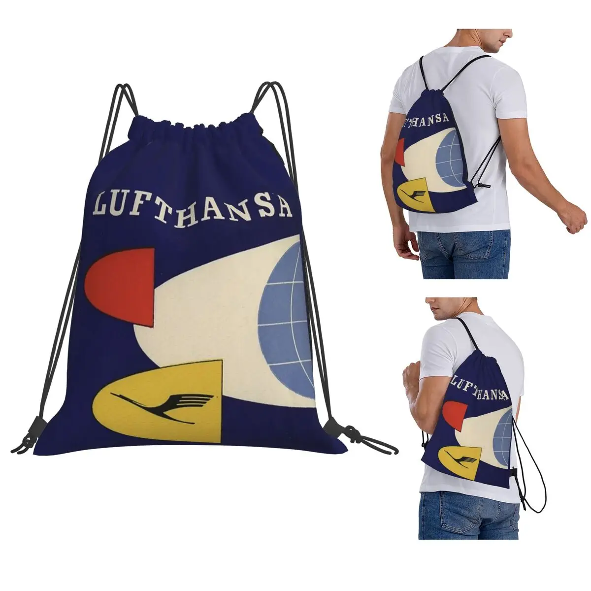 Deutsche Lufthansa Vintage Backpacks Fashion Drawstring Bags Sports Bag Book Bags for Man Woman Students
Deutsche Lufthansa Vintage Backpacks Fashion Drawstring Bags Sports Bag Book Bags for Man Woman Students