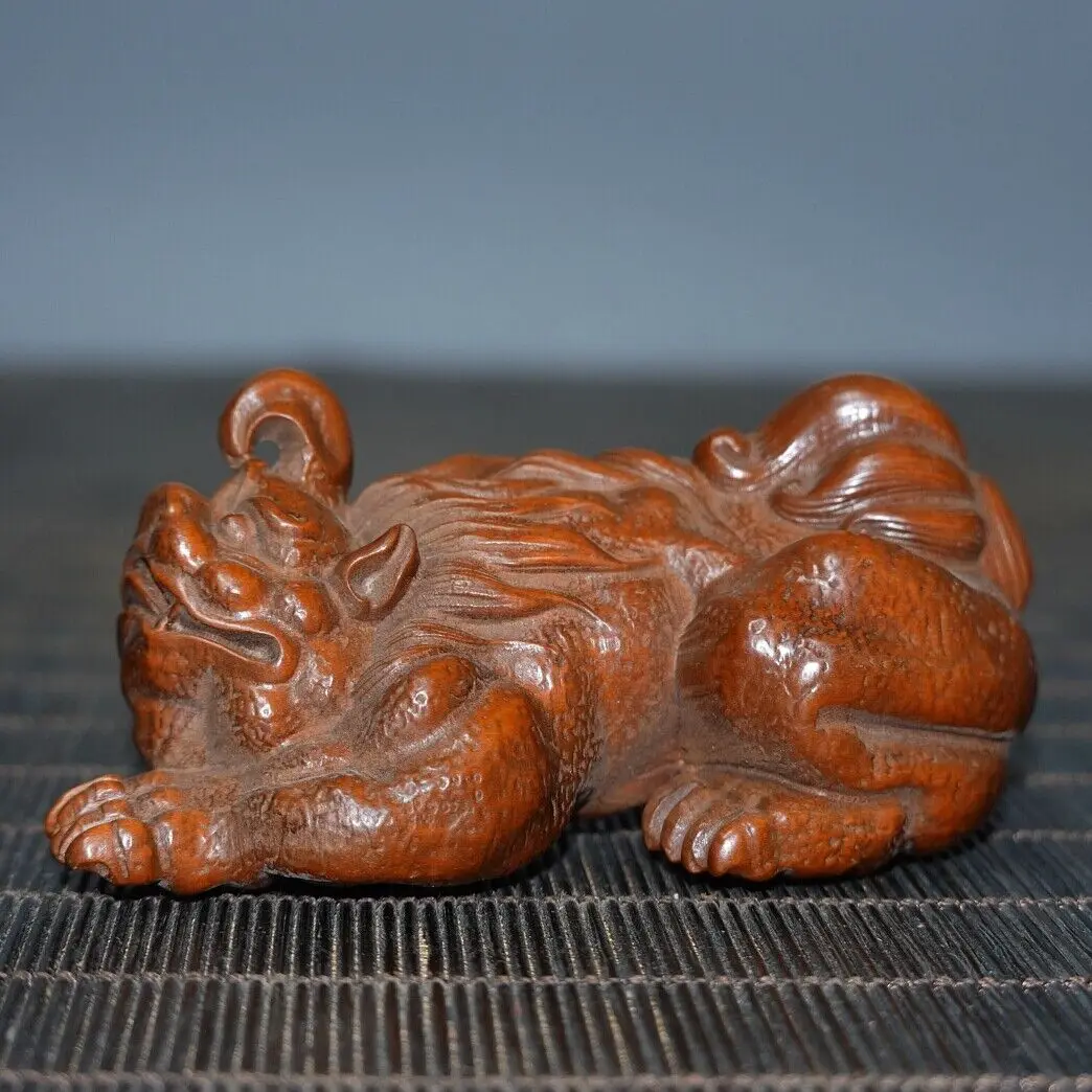 Chinese Natural Boxwood Carving Unicorn Animal Statue Nice Figurines Gift Art
Chinese Natural Boxwood Carving Unicorn Animal Statue Nice Figurines Gift Art