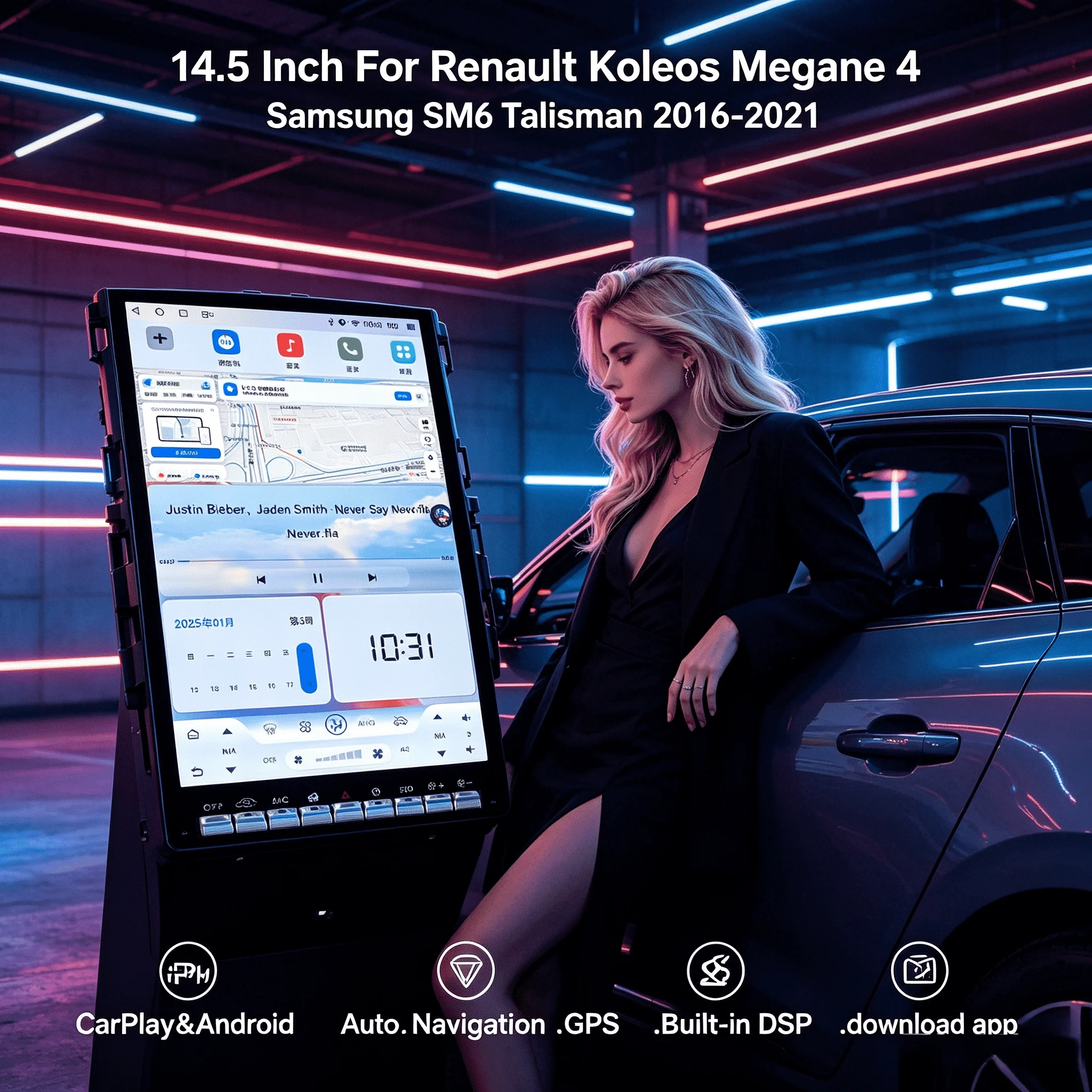 14.5" For Renault Koleos Megane 4 Samsung SM6 Talisman 2016-2021 Car Radio Android Multimedia Video Player Wireless Carplay GPS
14.5" For Renault Koleos Megane 4 Samsung SM6 Talisman 2016-2021 Car Radio Android Multimedia Video Player Wireless Carplay GPS