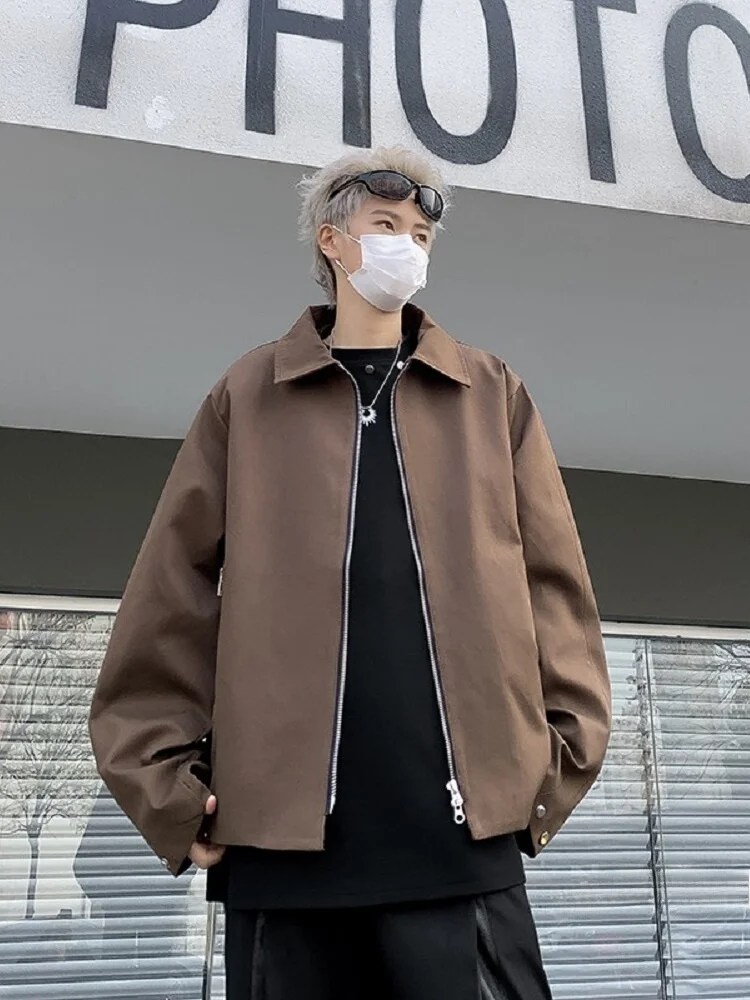 Мужская куртка на молнии, весенне-осенняя, повседневная, свободного кроя, модная, однотонная, с воротником, длинный рукав, молодежная, верхняя одежда
Мужская куртка на молнии, весенне-осенняя, повседневная, свободного кроя, модная, однотонная, с воротником, длинный рукав, молодежная, верхняя одежда