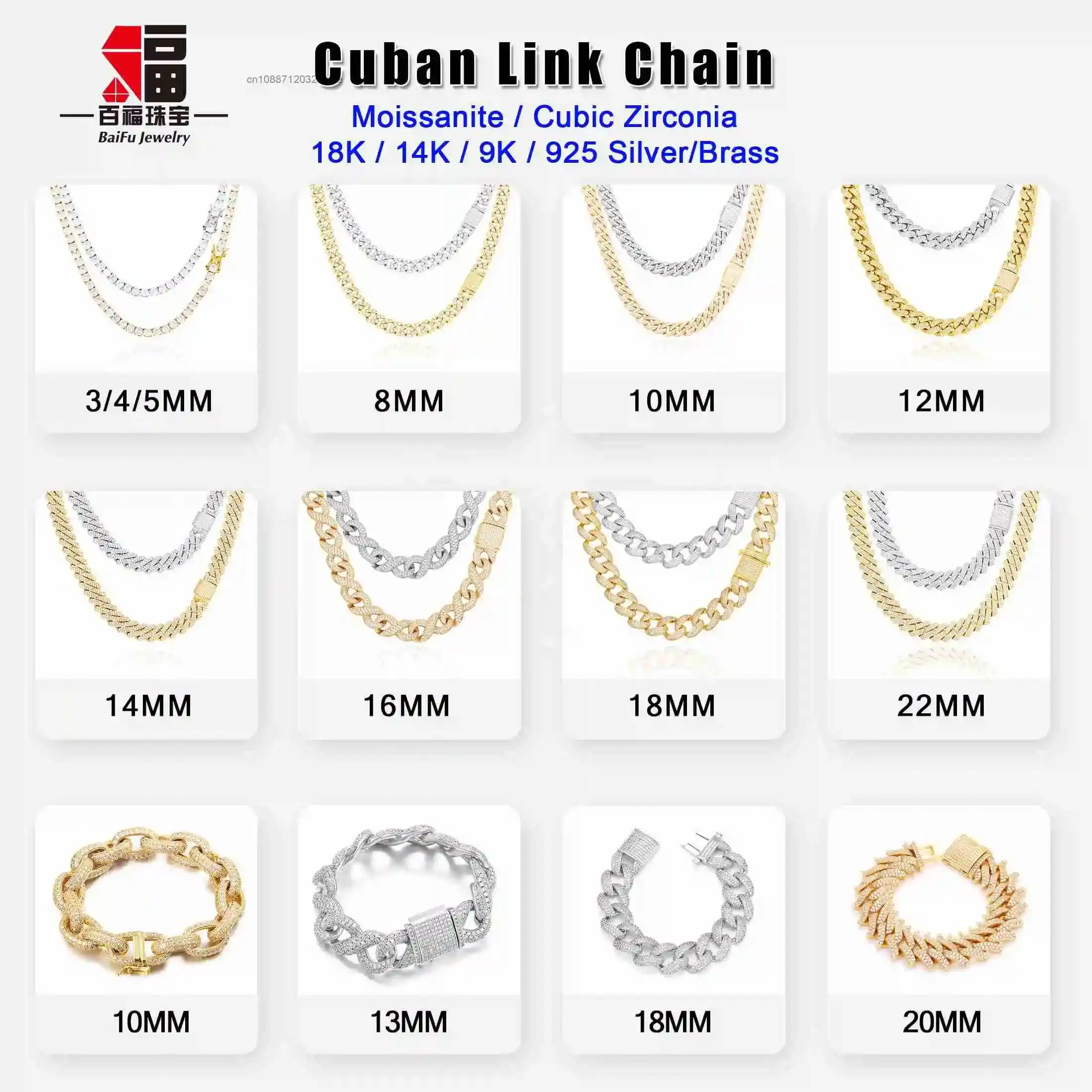 Luxury BaiFu Link Chain Moissanite Cuban.
Luxury BaiFu Link Chain Moissanite Cuban.