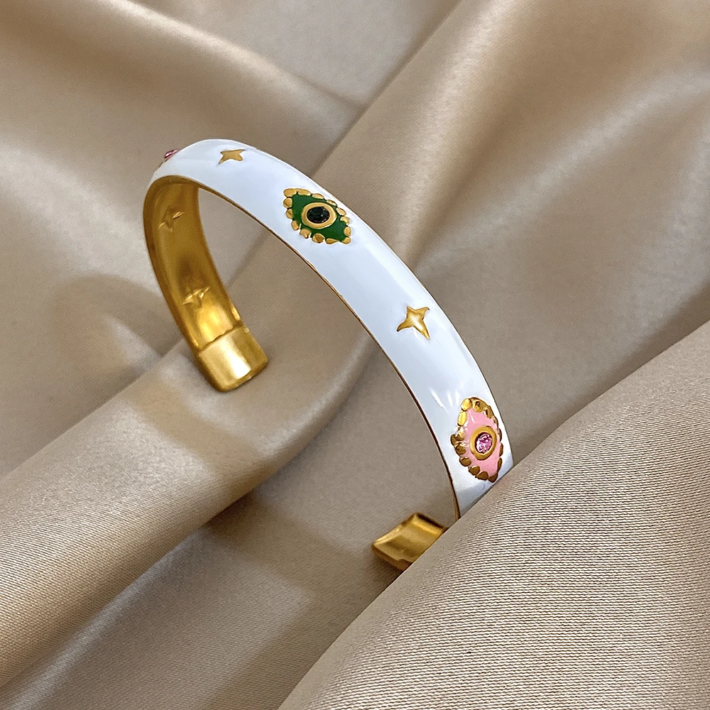 Freetry Vintage Stainless Steel Bracelet for Women Boho Round Open Bangle Eye Star Charm Bracelet Waterproof Jewelry Accessories
Freetry Vintage Stainless Steel Bracelet for Women Boho Round Open Bangle Eye Star Charm Bracelet Waterproof Jewelry Accessories