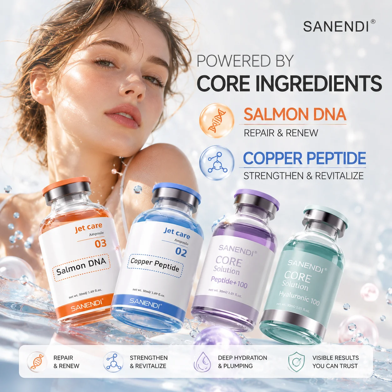 Salmon DNA CORE Serum Hyaluronic Acid Peptide Essence GSHEX Face Care Hydration Moisture Glow Recipe Liquid Korean Skin Care
Salmon DNA CORE Serum Hyaluronic Acid Peptide Essence GSHEX Face Care Hydration Moisture Glow Recipe Liquid Korean Skin Care