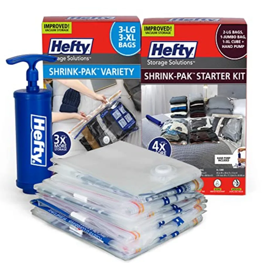 Super Starter Kit 5L, 3XL, 1XL Cube, and 1 Jumbo Bag, Reusable and Water resistant Vacuum Storage Bags, Total of 10 Bags + Hand
Super Starter Kit 5L, 3XL, 1XL Cube, and 1 Jumbo Bag, Reusable and Water resistant Vacuum Storage Bags, Total of 10 Bags + Hand