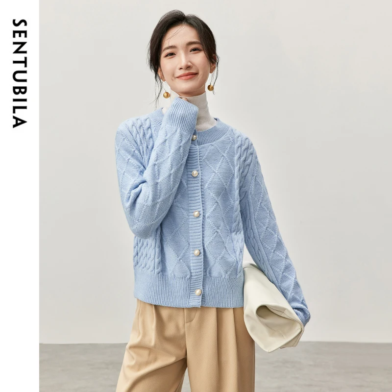 SENTUBILA Commute Knitted Cardigan for Women 2024 Autumn O Neck Long Sleeve Single Breasted Elegant Cropped Sweater W43E56739
SENTUBILA Commute Knitted Cardigan for Women 2024 Autumn O Neck Long Sleeve Single Breasted Elegant Cropped Sweater W43E56739