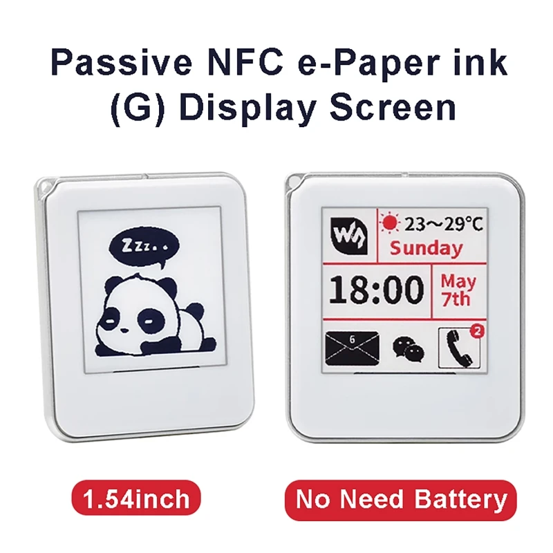 1.54-inch Passive NFC e-Paper Ink Display Screen 3-Color Display Screen For Image Photo Album Nameplate Display No Need Battery
1.54-inch Passive NFC e-Paper Ink Display Screen 3-Color Display Screen For Image Photo Album Nameplate Display No Need Battery