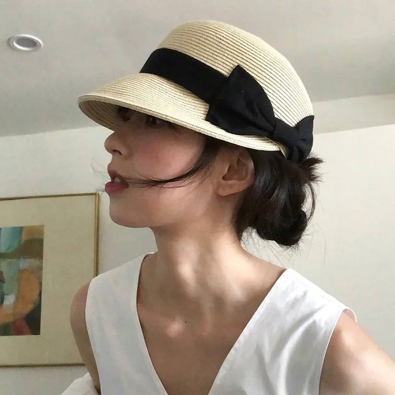 Korean-style Minimalist Bow-adorned Sun Hat Summer Beach Sun Hat Round-brimmed Straw Bucket Hat Women's Panama Hat
Korean-style Minimalist Bow-adorned Sun Hat Summer Beach Sun Hat Round-brimmed Straw Bucket Hat Women's Panama Hat