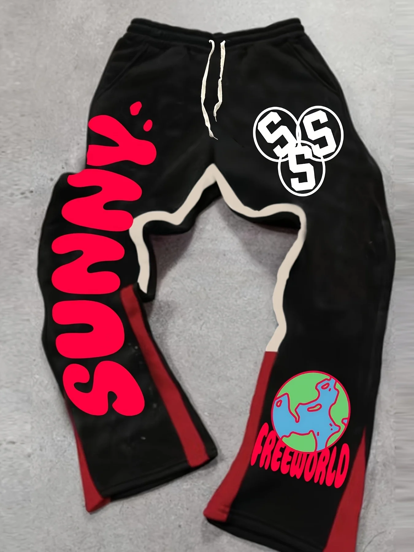Men's Casual Street - style Long Micro - Flared Pants with SUNNY Letter Print and Trendy Black - Red Color - Blocking
Men's Casual Street - style Long Micro - Flared Pants with SUNNY Letter Print and Trendy Black - Red Color - Blocking