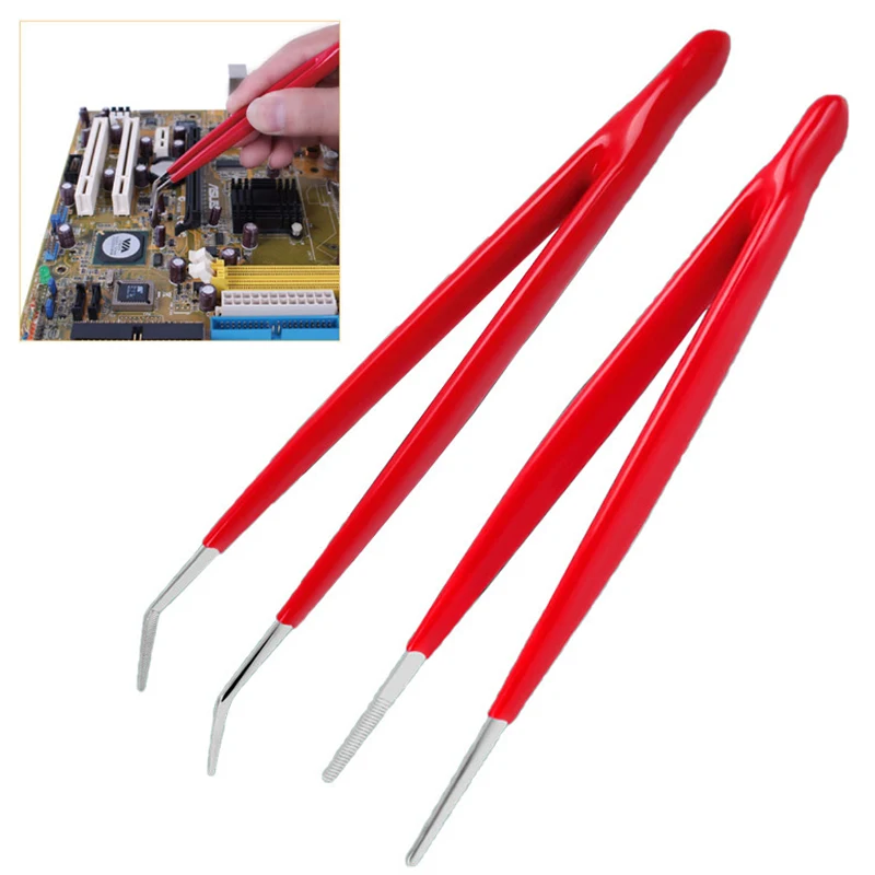 Insulated Stainless Steel Tweezers 160mm Pointed /Elbow Tweezer For Phone Computer Motherboard IC Chips Soldering Repair Tools
Insulated Stainless Steel Tweezers 160mm Pointed /Elbow Tweezer For Phone Computer Motherboard IC Chips Soldering Repair Tools