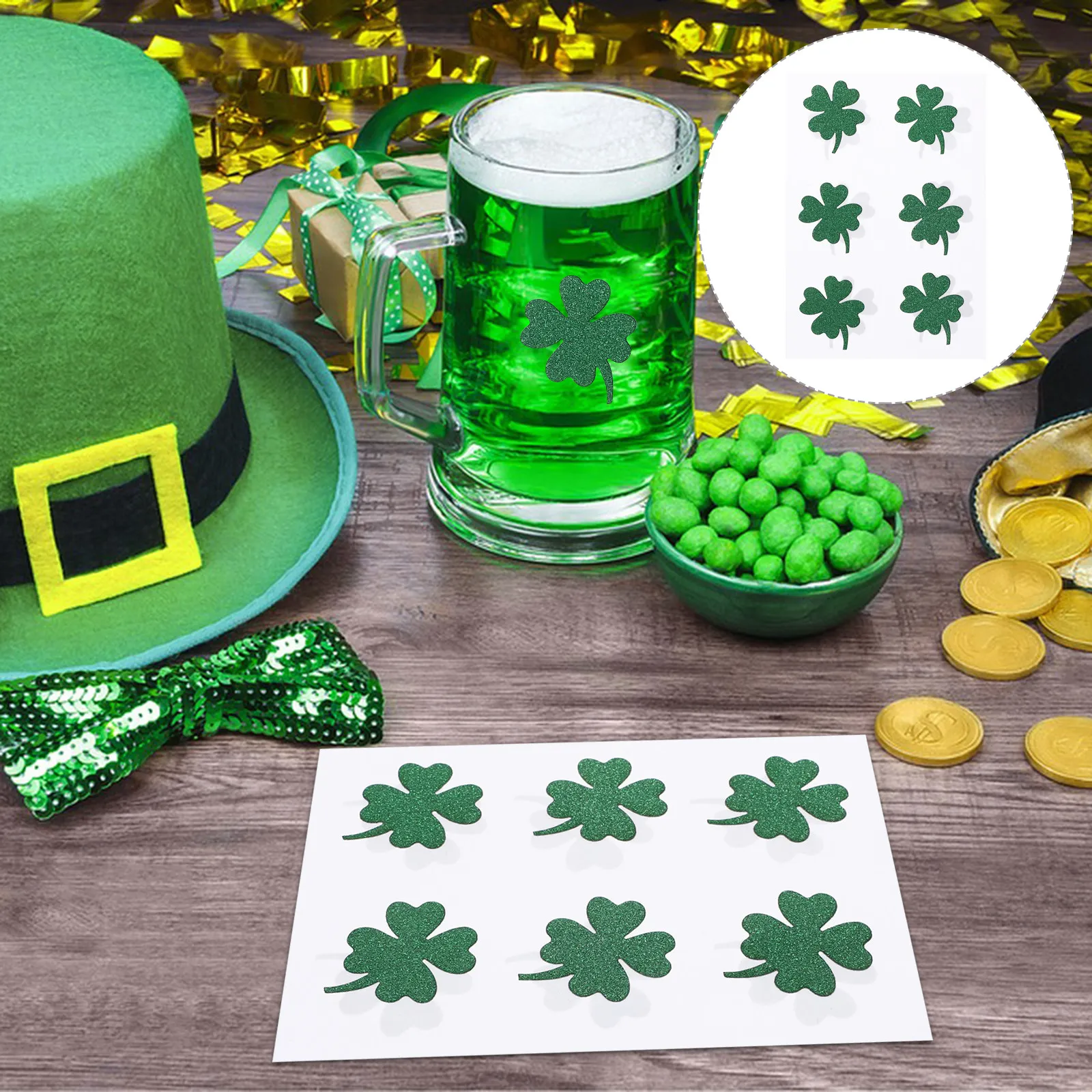 24Pcs Four Leaf Clover Stickers Glitter Embellishment for Art Craft Projects School Activities St Patrick Day Decor
24Pcs Four Leaf Clover Stickers Glitter Embellishment for Art Craft Projects School Activities St Patrick Day Decor