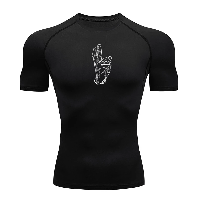 2025 new Men's quick drying sports tight fitting shirt, graphic short sleeved underwear for gym training, fitness, summer
2025 new Men's quick drying sports tight fitting shirt, graphic short sleeved underwear for gym training, fitness, summer