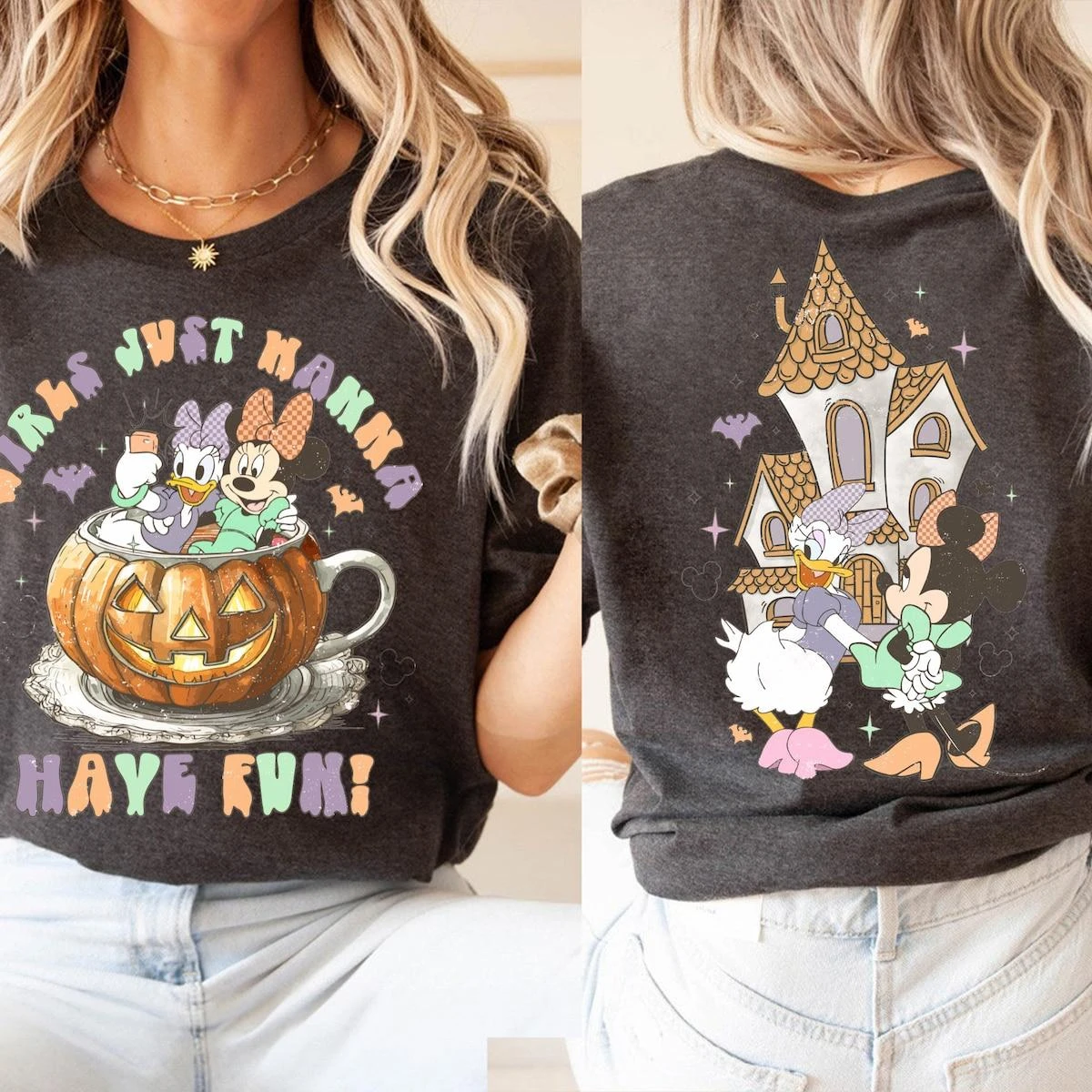 Disney Minnie Daisy Pumpkin Shirt Cute Printed Pattern Short Sleeved Disney Theme Park Family Travel T-shirt
Disney Minnie Daisy Pumpkin Shirt Cute Printed Pattern Short Sleeved Disney Theme Park Family Travel T-shirt