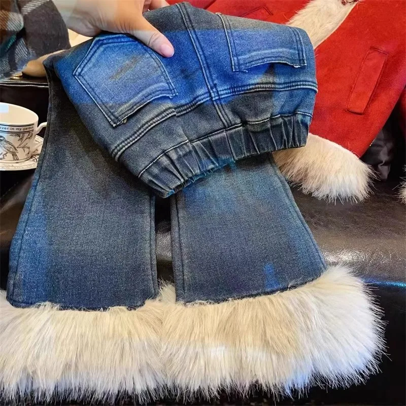 Girls Jeans Autumn Winter 2024 Children Thick Denim Pants For Baby Girl Clothing Kids Warm Velvet Trousers Fur Leggings Costume
Girls Jeans Autumn Winter 2024 Children Thick Denim Pants For Baby Girl Clothing Kids Warm Velvet Trousers Fur Leggings Costume