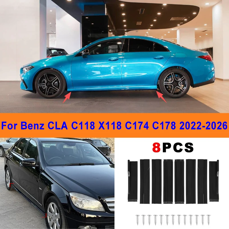 8Pcs Extended Side Skirt Splitters For Benz CLA C118 X118 C174 C178 2022-2026 Sport Side Spoiler Bumper Lip Exterior Body Kit
8Pcs Extended Side Skirt Splitters For Benz CLA C118 X118 C174 C178 2022-2026 Sport Side Spoiler Bumper Lip Exterior Body Kit