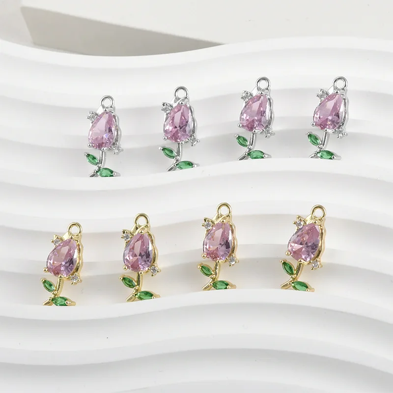 14k Real Gold Color Retention Powder Zirconium Tulip Niche Design Pendant DIY Handmade Bracelet Necklace Earrings Accessories
14k Real Gold Color Retention Powder Zirconium Tulip Niche Design Pendant DIY Handmade Bracelet Necklace Earrings Accessories