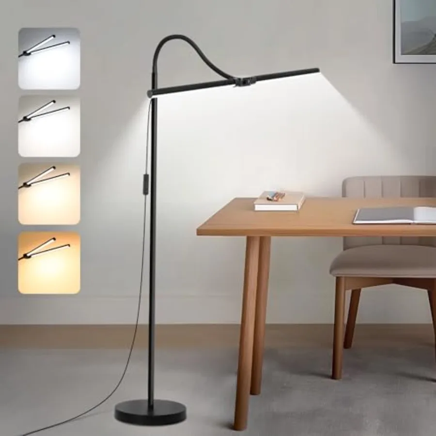 LED Floor Lamp, 18W/2000LM Bright Reading Floor Lamp for Office with Double Head, Adjustable Gooseneck Dimmable Modern Standing
LED Floor Lamp, 18W/2000LM Bright Reading Floor Lamp for Office with Double Head, Adjustable Gooseneck Dimmable Modern Standing