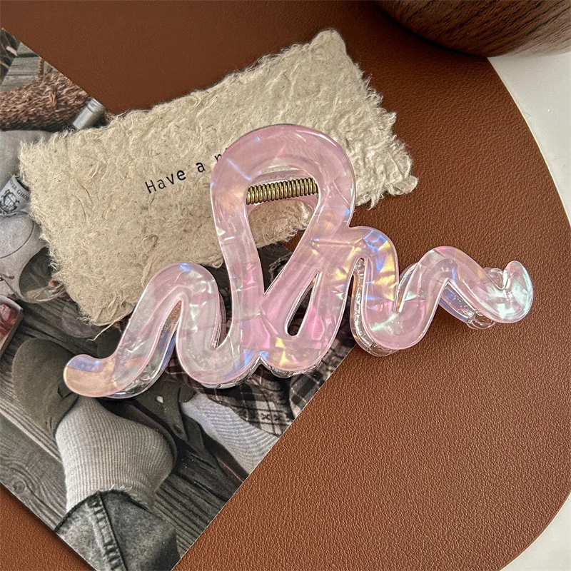 Colorful large geometric hair claw hair accessory, fashionable jelly-colored acetate wavy hair claw clip for women, Korean version
Colorful large geometric hair claw hair accessory, fashionable jelly-colored acetate wavy hair claw clip for women, Korean version