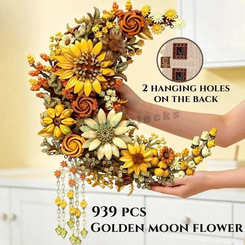 939PCS Golden Sunflower Moon Eternal Flower Building Blocks,Romantic Floral Wall Hanging Decor Bricks Kids Adult Sets Toys Gift
939PCS Golden Sunflower Moon Eternal Flower Building Blocks,Romantic Floral Wall Hanging Decor Bricks Kids Adult Sets Toys Gift