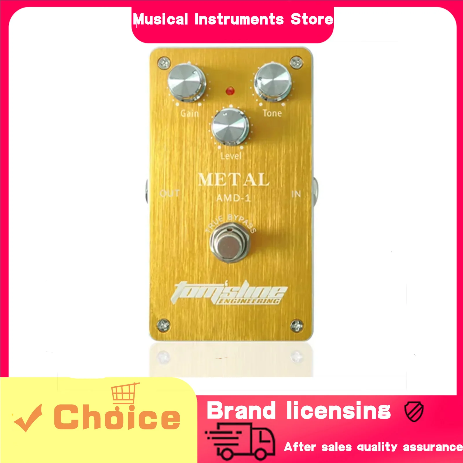 AROMA Electric Guitar Effects Pedal Metal Distortion Effector True Bypass Pedal Aluminum Alloy Housing AMD-1 Guitar Accessory
AROMA Electric Guitar Effects Pedal Metal Distortion Effector True Bypass Pedal Aluminum Alloy Housing AMD-1 Guitar Accessory