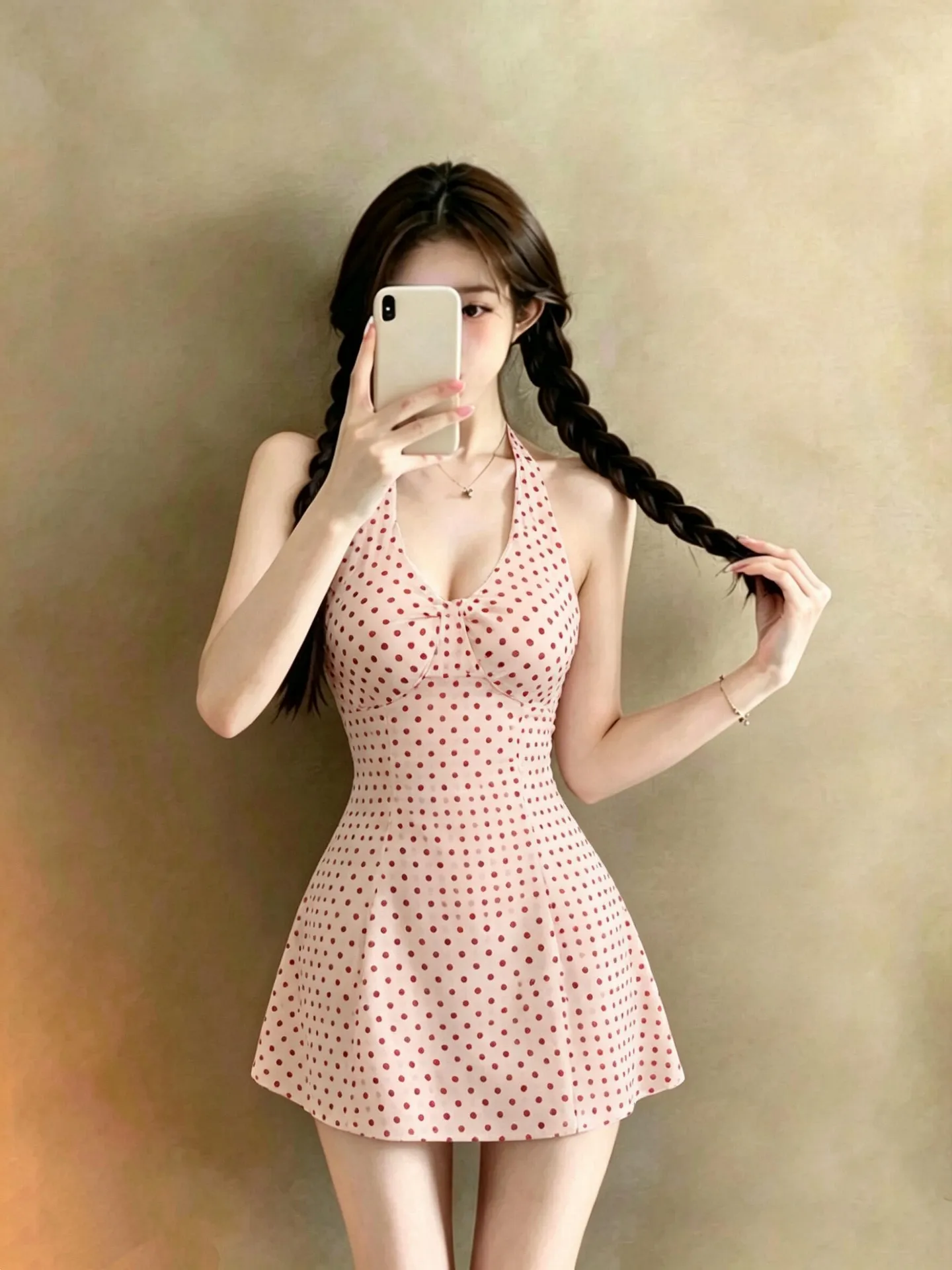 Summer Polka Dot Halter Neck Strapless Dress Women's Design Sensation Vacation Waist Cinching Slimming Short Skirt Korean Style
Summer Polka Dot Halter Neck Strapless Dress Women's Design Sensation Vacation Waist Cinching Slimming Short Skirt Korean Style