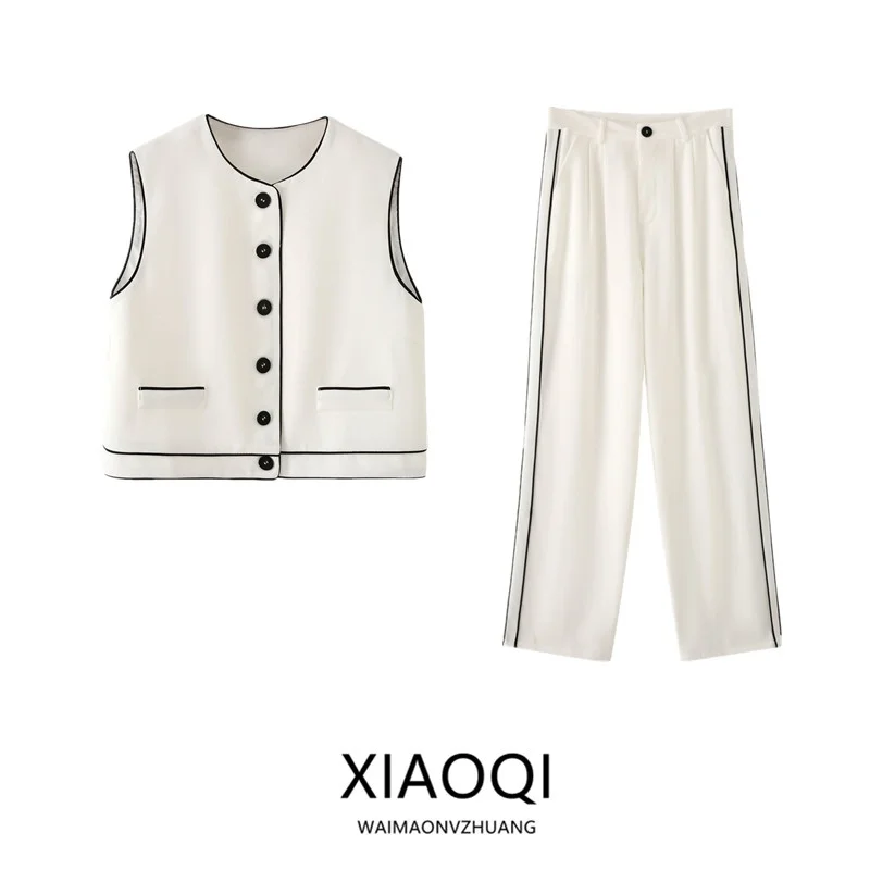 Black White Color Block Suit Women's Fashionable Versatile Vest Pants Set Summer 2025 New Arrival Elegant Business Casual
Black White Color Block Suit Women's Fashionable Versatile Vest Pants Set Summer 2025 New Arrival Elegant Business Casual