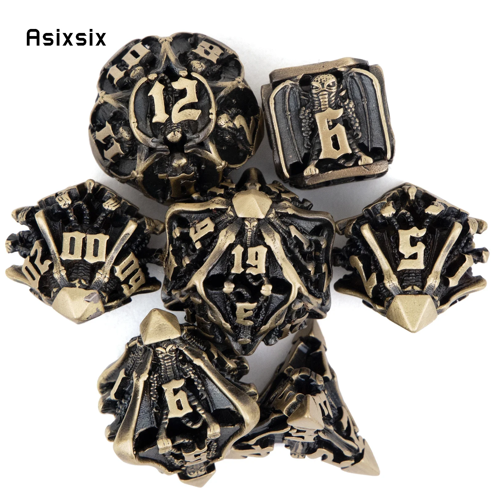 7 Pcs Yellow Bat Metal Dice Solid Metal Polyhedral Dice Set Suitable for Role-Playing RPG Board Game Card Game
7 Pcs Yellow Bat Metal Dice Solid Metal Polyhedral Dice Set Suitable for Role-Playing RPG Board Game Card Game
