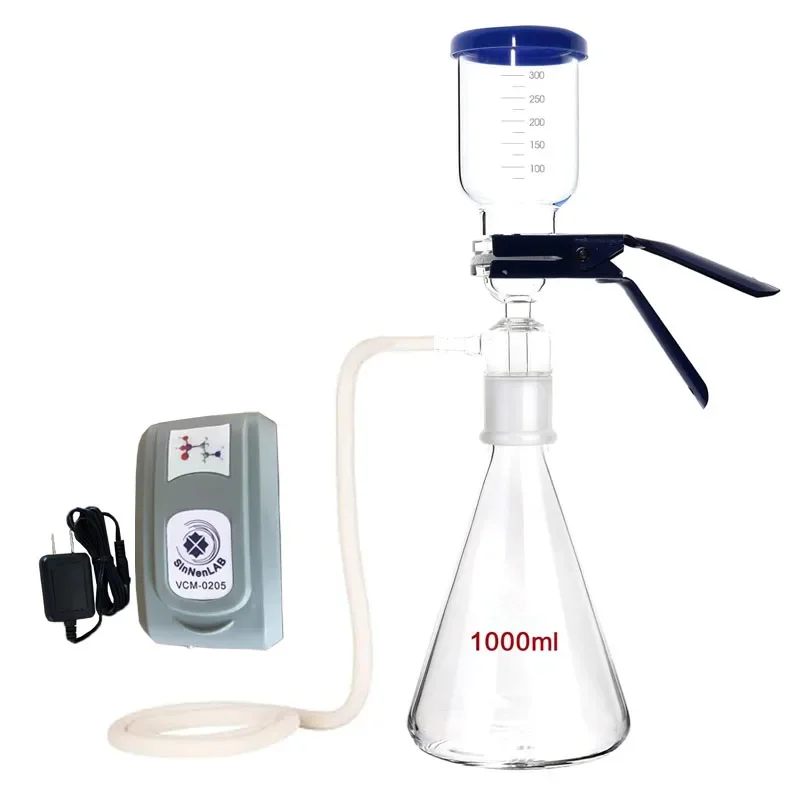250~2000ml Glass Vacuum Filter, Lab Vacuum Filtration Distillation Device, Equipped with 300ml Graduated Funnel and Vacuum Pump
250~2000ml Glass Vacuum Filter, Lab Vacuum Filtration Distillation Device, Equipped with 300ml Graduated Funnel and Vacuum Pump