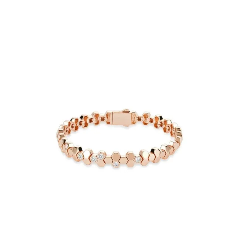 ZOCA 925 Sterling Silver Hexagon Chain Bracelet Cubic Zirconia Bee House Rose Gold Bangle For Women Fine Jewelry Party Gift
ZOCA 925 Sterling Silver Hexagon Chain Bracelet Cubic Zirconia Bee House Rose Gold Bangle For Women Fine Jewelry Party Gift