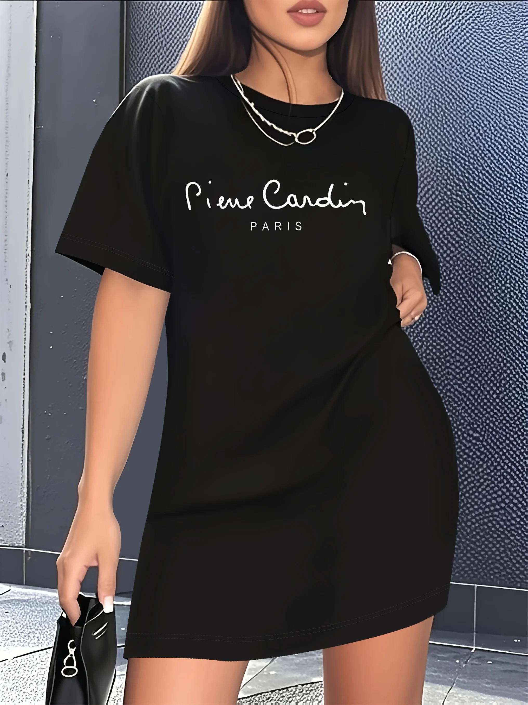 2025 New Styles Women's Casual Paris Letter Printed Dress Short Sleeve Round Neck Fitted Summer Round Neck Plus Size Dress
2025 New Styles Women's Casual Paris Letter Printed Dress Short Sleeve Round Neck Fitted Summer Round Neck Plus Size Dress