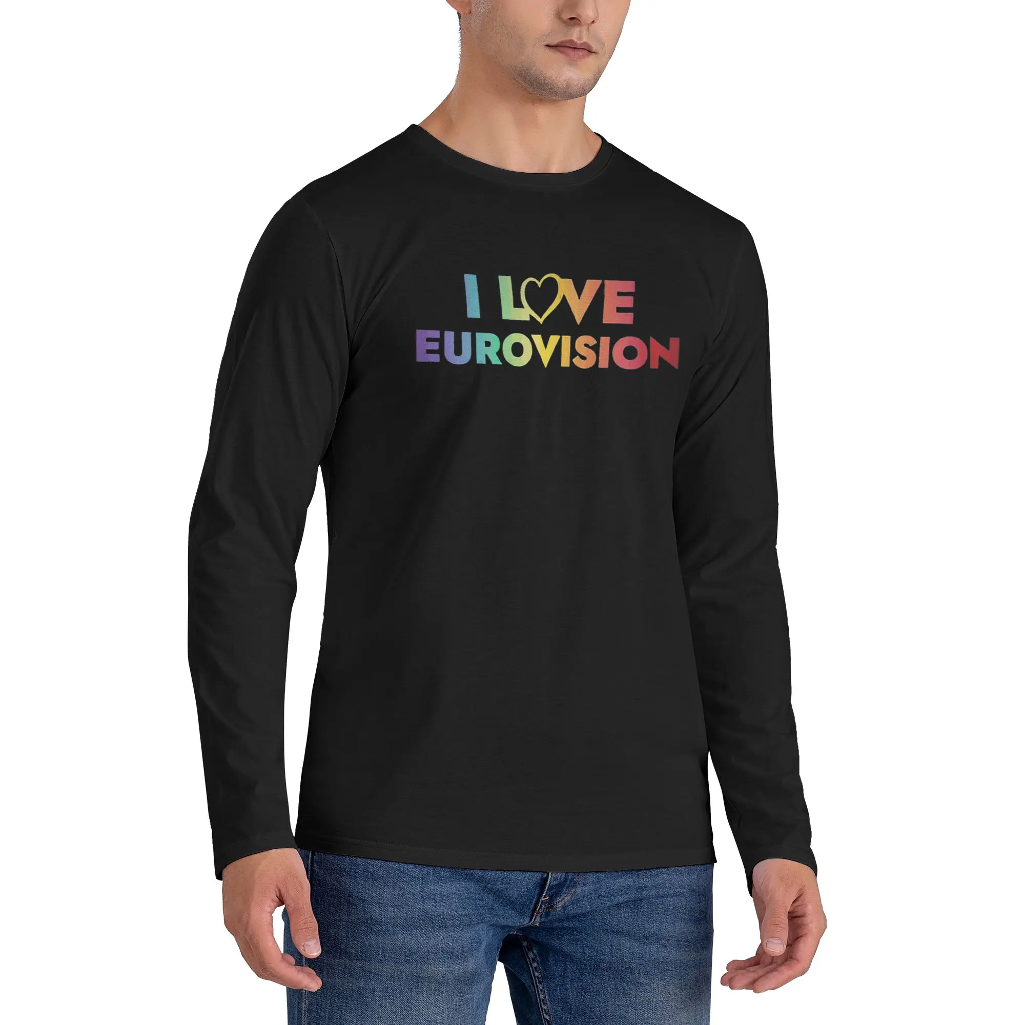 Мужская футболка с длинными рукавами I love Eurovision, дышащие футболки с круглым вырезом, весенние и осенние мужские топы
Мужская футболка с длинными рукавами I love Eurovision, дышащие футболки с круглым вырезом, весенние и осенние мужские топы