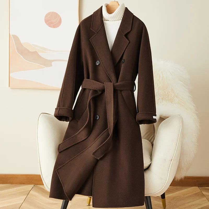 Chocolate Double sided Cashmere Coat Women's Mid length 2022 New 100 Pure Wool Coat Hepburn Style
Chocolate Double sided Cashmere Coat Women's Mid length 2022 New 100 Pure Wool Coat Hepburn Style