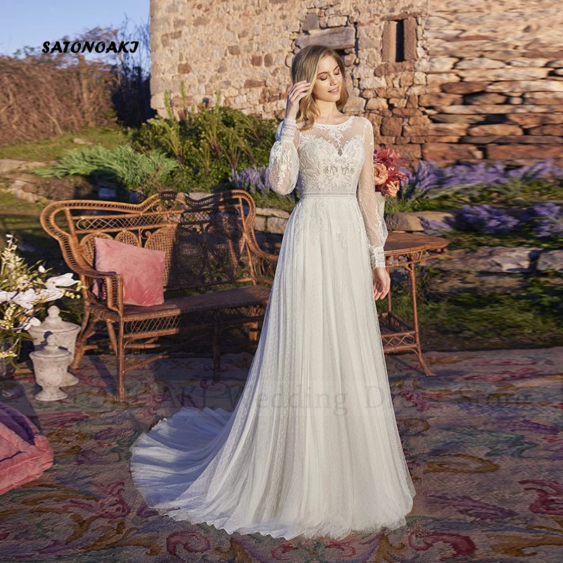 Elegant Boho Lace Wedding Dress for Women A-Line O-Neck Puff Sleeve Sweep Train Bride Gown Vestido De Novia Robe Mariée Custom
Elegant Boho Lace Wedding Dress for Women A-Line O-Neck Puff Sleeve Sweep Train Bride Gown Vestido De Novia Robe Mariée Custom