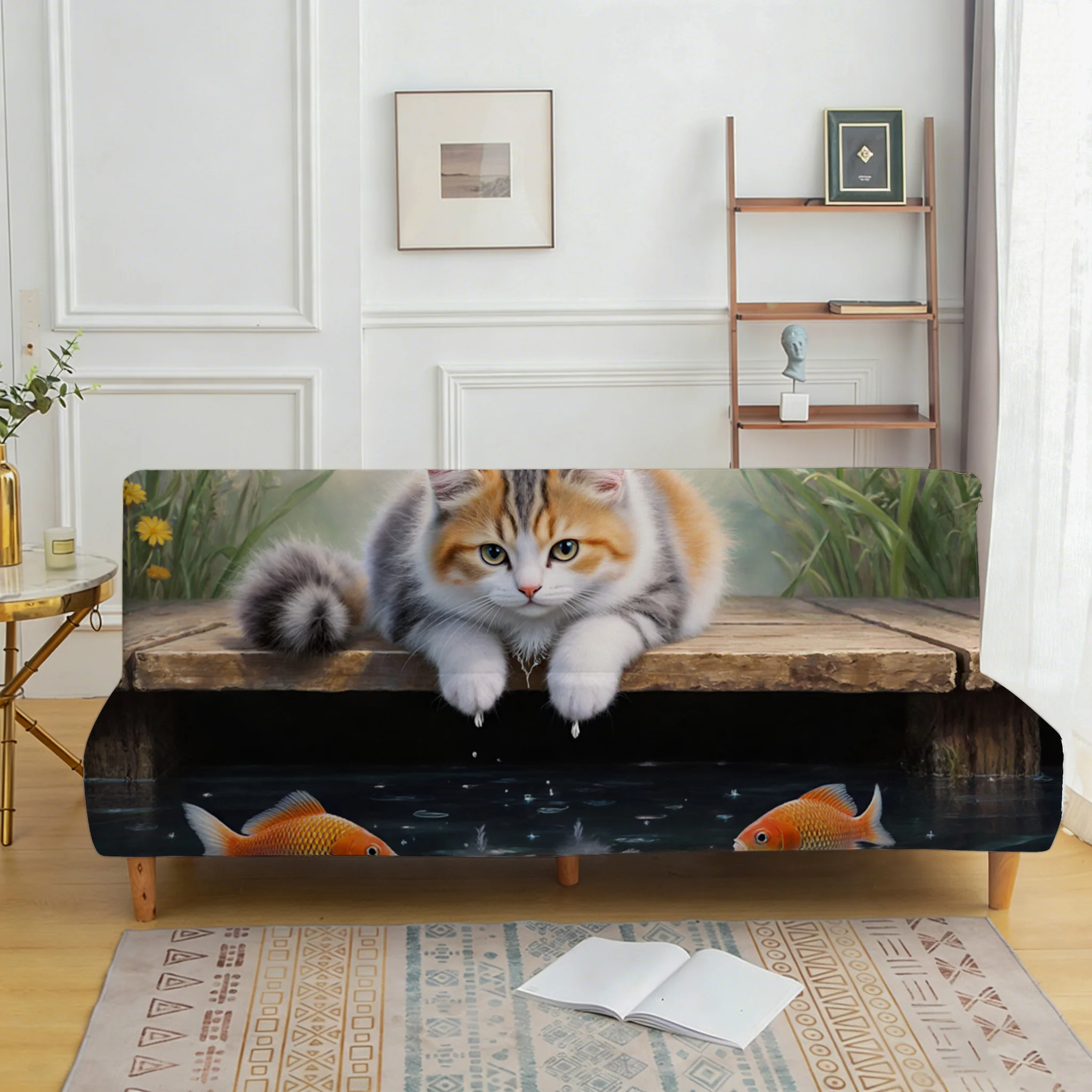 All-inclusive elastic sofa bed cover, cat goldfish printed sofa bed cover, easy to install, machine washable
All-inclusive elastic sofa bed cover, cat goldfish printed sofa bed cover, easy to install, machine washable