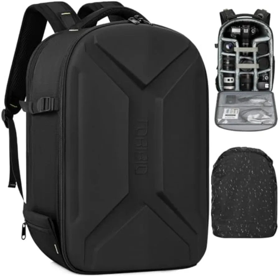 Camera Backpack, Hardshell DSLR/SLR/Mirrorless Photography Camera Bag with Rain Cover, Waterproof Hard Shell Camera Case with T
Camera Backpack, Hardshell DSLR/SLR/Mirrorless Photography Camera Bag with Rain Cover, Waterproof Hard Shell Camera Case with T
